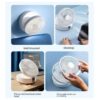 Portable Wall-Hanging Fan with Remote, USB Rechargeable, Folding Nightlight Air Cooler - Image 3