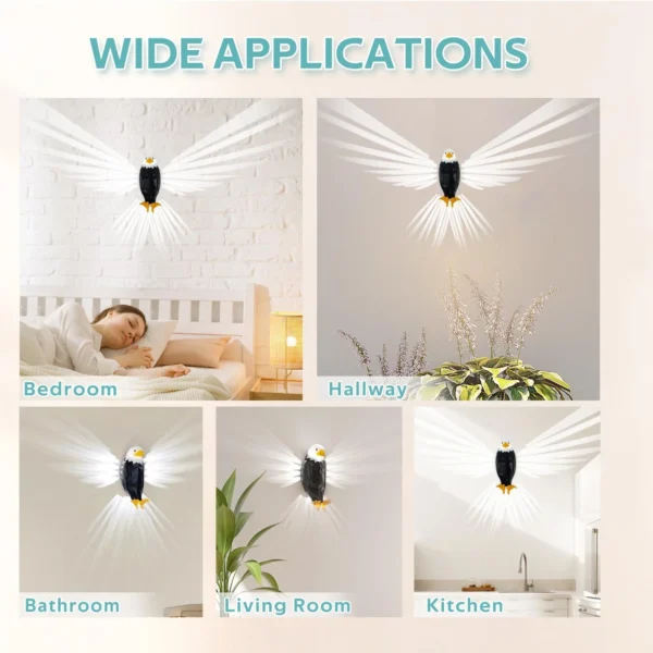 Bald Eagle Wall Light, American Eagle Night Light with Remote Control, Battery Operated and Removable Charging Eagle Light. - Image 12