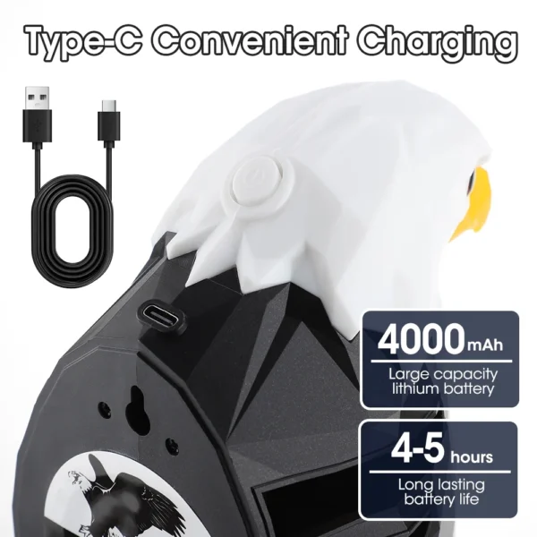 Bald Eagle Wall Light, American Eagle Night Light with Remote Control, Battery Operated and Removable Charging Eagle Light. - Image 9