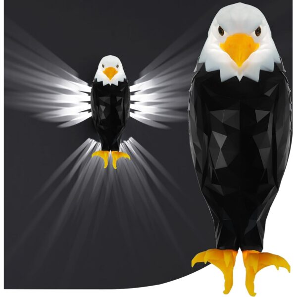 Bald Eagle Wall Light, American Eagle Night Light with Remote Control, Battery Operated and Removable Charging Eagle Light.