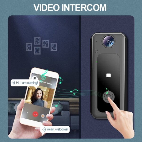 Doorbell Camera Wireless with Chime, Video Doorbell,Smart Wireless Remote Video Doorbell Intelligent Visual Doorbell Home Intercom HD Night Vision Wifi Rechargeable Security Door Doorbell - Image 5