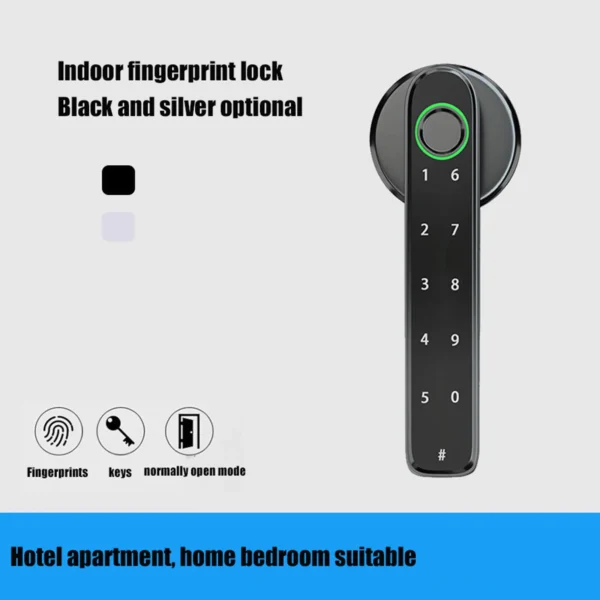 5-in-1 Smart Fingerprint Door Lock,Keyless Entry Door Lock with Handle,Fingerprint Door Lock with Tuya APP,Smart Door Knob for Bedroom - Image 13