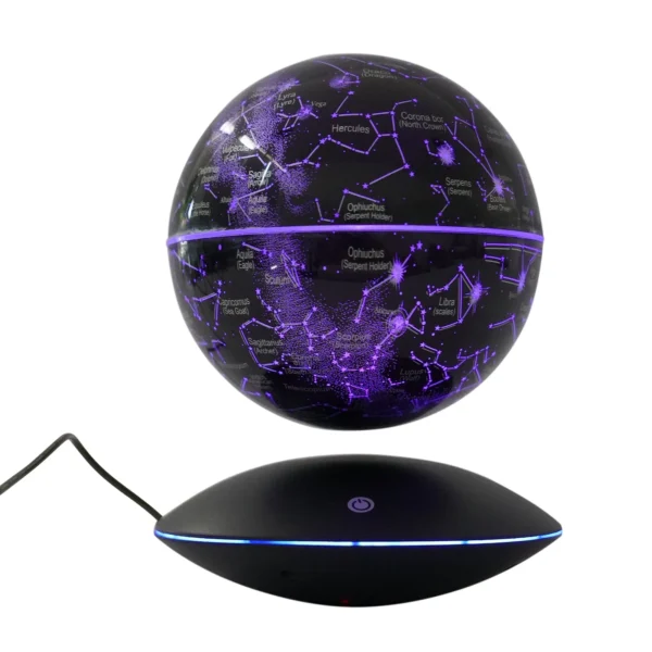 Loyalheartdy 6" Magnetic Levitation Globe ABS LED Color Light Floating World Map Globe for Home Office 12V 1000mA 5-10W - Image 3