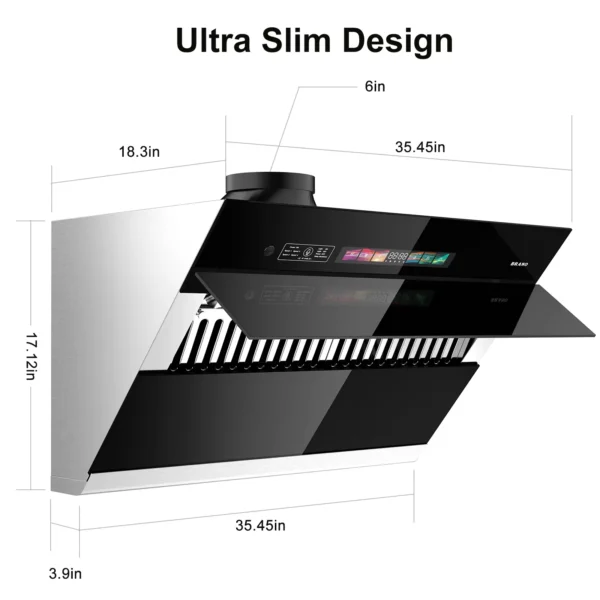 BRANO 900 CFM Under Cabinet Range Hood 36 inch, Voice/Gesture Sensing/Touch Control, with LED Light - Image 8