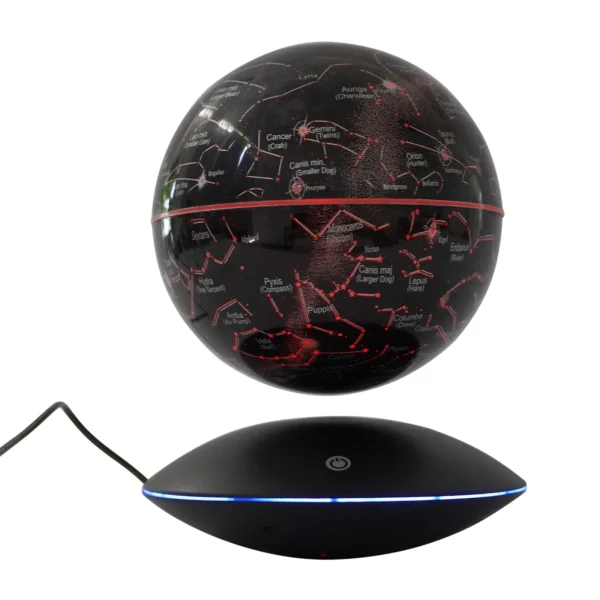 Loyalheartdy 6" Magnetic Levitation Globe ABS LED Color Light Floating World Map Globe for Home Office 12V 1000mA 5-10W - Image 2