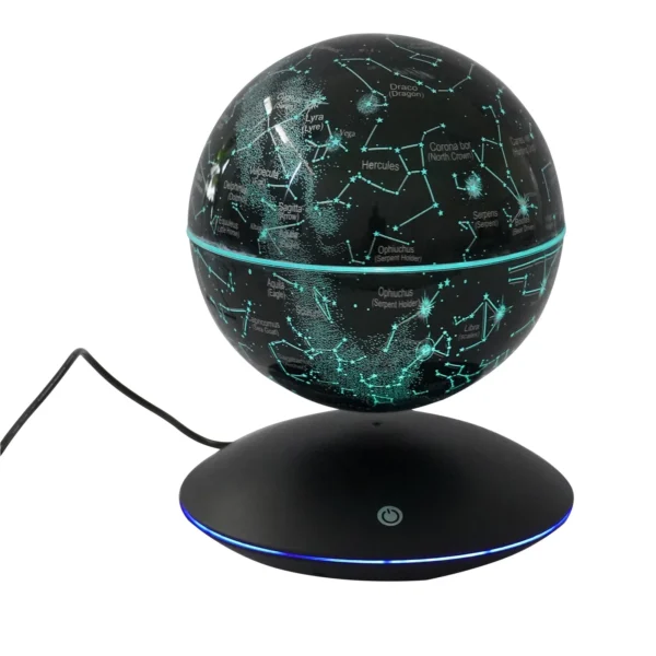 Loyalheartdy 6" Magnetic Levitation Globe ABS LED Color Light Floating World Map Globe for Home Office 12V 1000mA 5-10W - Image 4