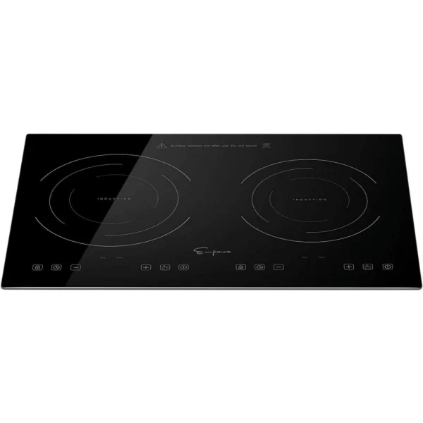 Empava IDC12B2 Horizontal Electric Stove Induction Cooktop with 2 Burners in Black Vitro Ceramic Smooth Surface Glass 120V, 12 Inch 12 Inch Stove - Image 7