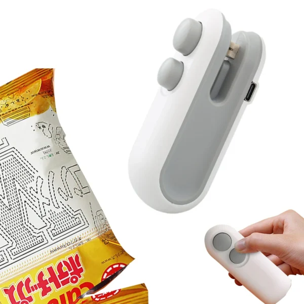 Clearance Mini Bag Sealer Usb C Rechargeable Bag Sealer 2 in 1 Bag Sealer Heat Seal with Cutter and Magnet Mini Bag Resealer Machine for Plastic Bags Snack Bags.