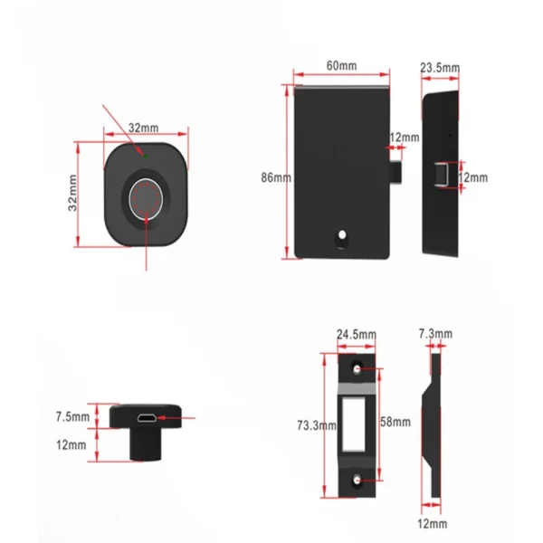 Tuya Intelligent Electronic Fingerprint Locks Smart Drawer Cabinet Lock - Image 2