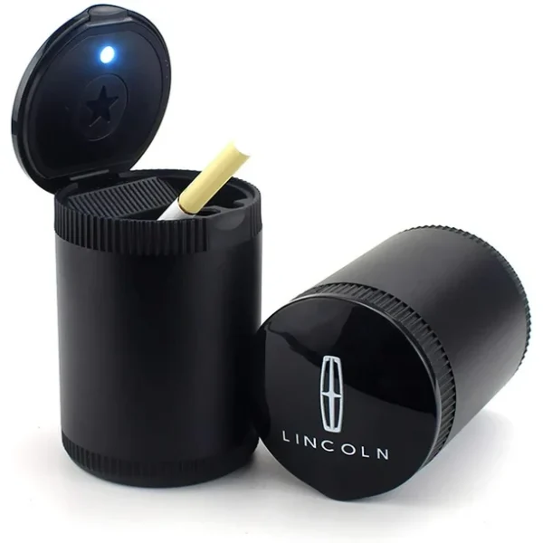 Detachable Car Cigarette Ashtray with Blue LED Light Indicator Smokeless for Lincoln Car Cup Holder