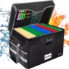 VANCORE Fireproof File Box with Lock, Portable Document Organizer Box with Water-Resistant Zipper, Collapsible File Box for Hanging Letter/Legal Folders, Passports, and Certificates