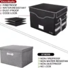 VANCORE Fireproof File Box with Lock, Portable Document Organizer Box with Water-Resistant Zipper, Collapsible File Box for Hanging Letter/Legal Folders, Passports, and Certificates - Image 2