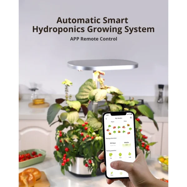 WiFi 12 Pods Hydroponics Growing System with APP Controlled, Indoor Garden Up to 30" with 30W 120 LED Grow Light, Silent Pump System, Automatic Timer for Home Kitchen Gardening, GS1 Basic - Image 6