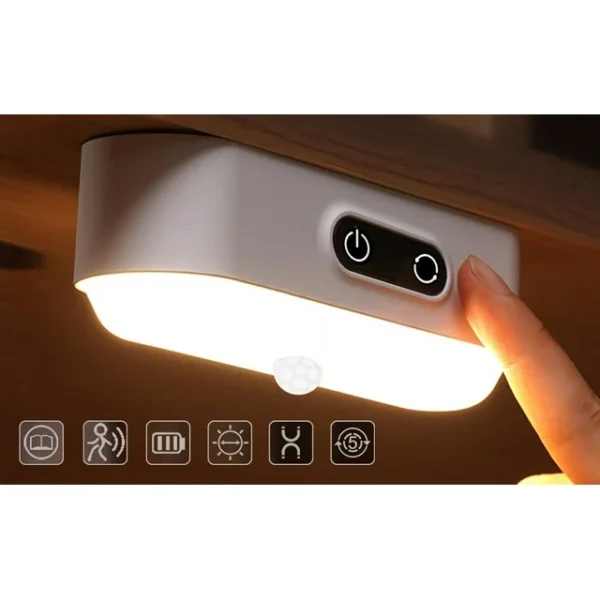 Led Magnetic Light Desk Lamp, With Dimmable Touch Induction 5 Modes Adjustable Brightness And Color, Wireless Rechargeable Night Light Table Lamps For Reading, Working, Bedside, Closet - Image 3