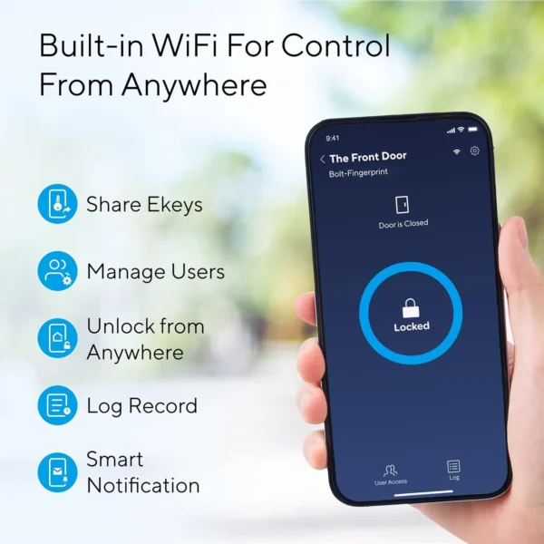 Ultraloq Bolt Fingerprint Smart Lock – Keyless Entry, Bluetooth Control, Anti-Peep Keypad, Auto-Lock, Smart App Access, and Voice Assistant Compatibility. - Image 6